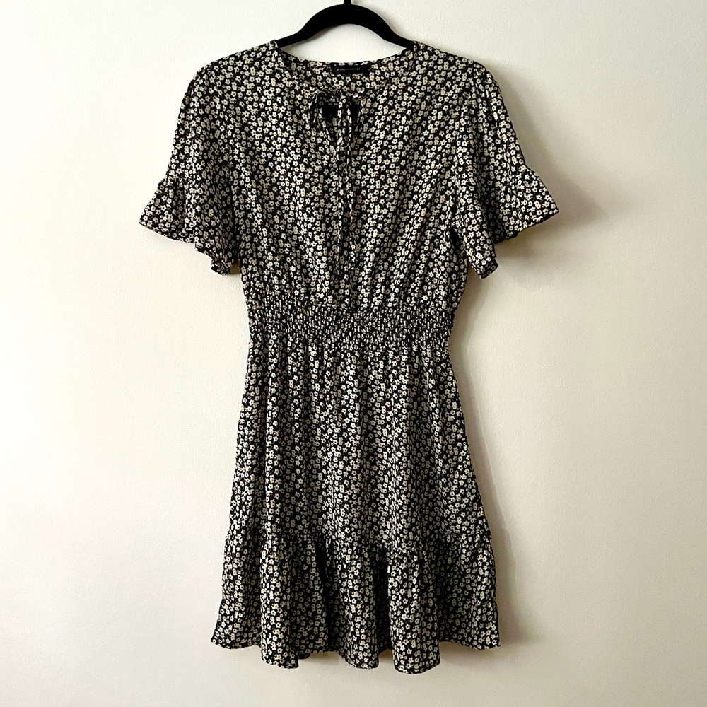 Black, White, and Green Women's Dress